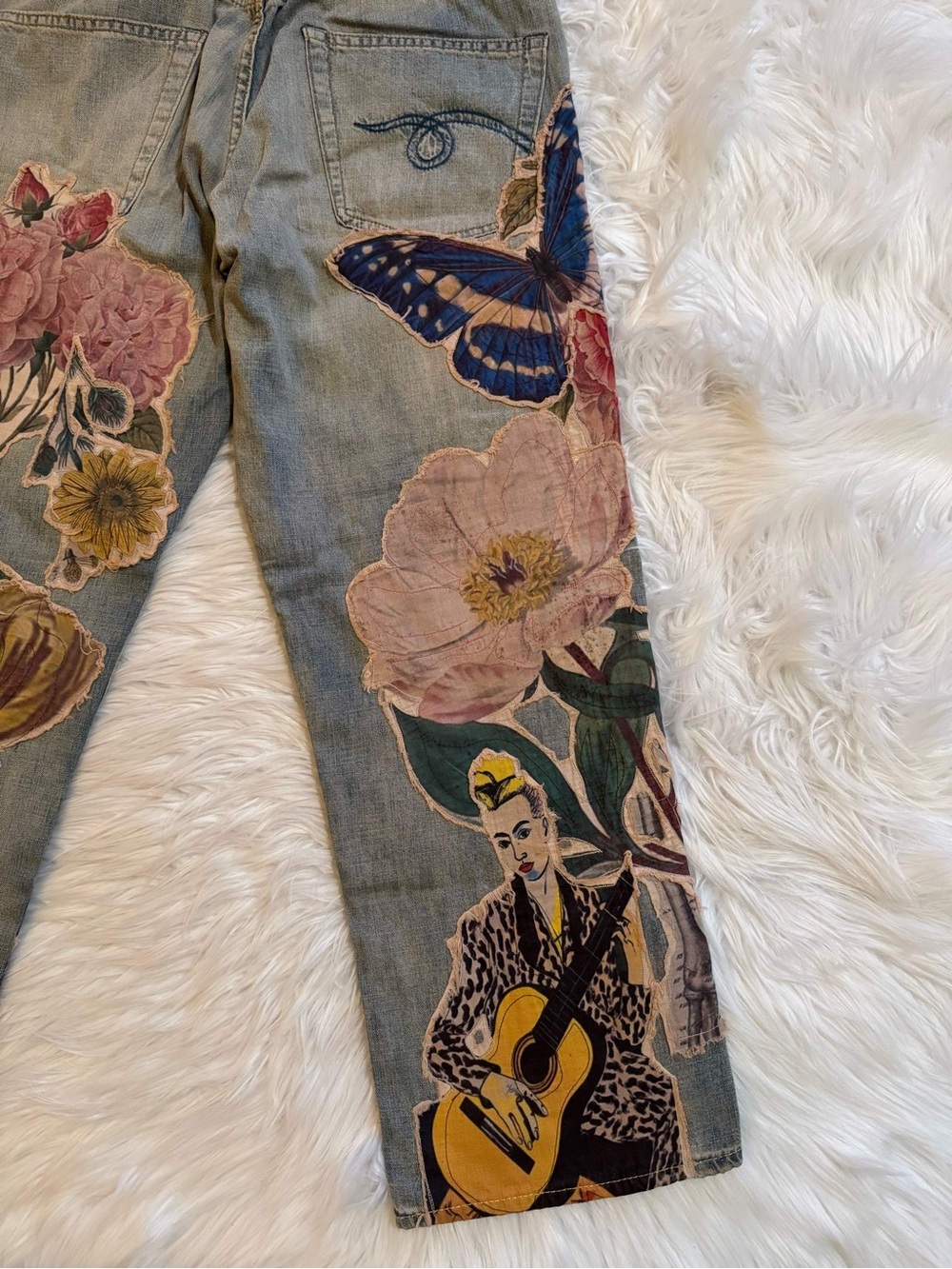 R13 Articulated Knee Cropped Denim Jeans 26 - Picture 10 of 11